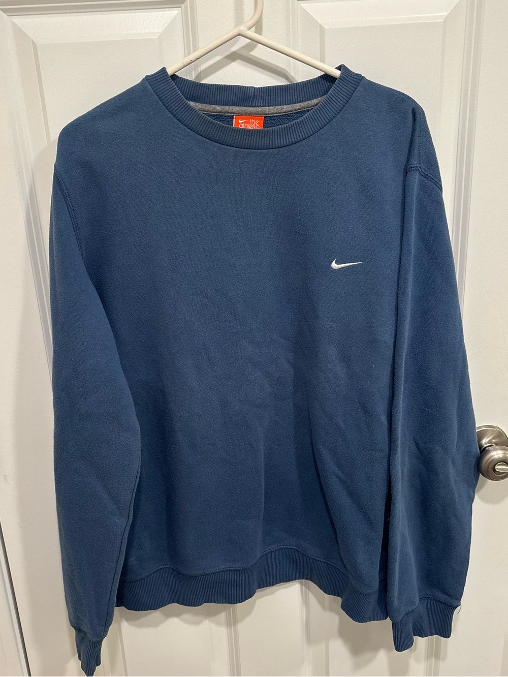 Vintage Nike Swoosh Light Blue Crewneck Sweatshirt Mens U.S. Large